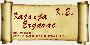 Kajsija Ergarac vizit kartica